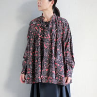 soil ソイル　60s CAMBRIC FLOWER PRINT TAI GATHER FLY FRONT SHIRT