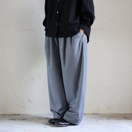 TRAVAIL MANUEL トラバイユマニュアル　ウォームツイルコクーンパンツ　#ブラック、杢グレー、オートミール　【送料無料】
