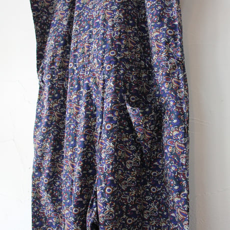 soil ソイル　40'S POPLIN MEDIUM FLOWER PRINT NO/SL OVERALLS　＃NAVY