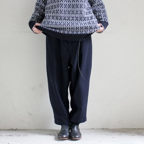 homspun ホームスパン　パウダーフラノ裾リブパンツ　＃ネイビー、サックス　【送料無料】