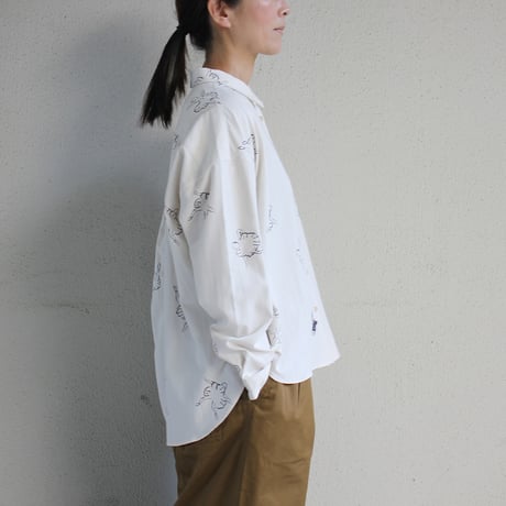 atelier naruse アトリエナルセ　レーヨンコットンビッグシルエットシャツ～バレリーナ～　rayon cotton big silhouette shirt