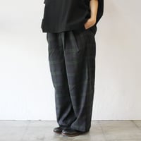 **SALE**TRAVAIL MANUEL トラバイユマニュアル　トロチェック2タックトラウザーズ　#ブラックウォッチ