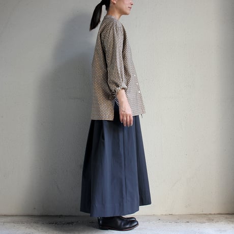 lelill レリル　タックフレアースカート　#チャコール　【送料無料】