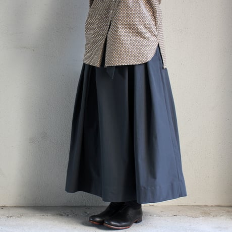lelill レリル　タックフレアースカート　#チャコール　【送料無料】