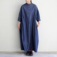 **またまた再入荷** Linenya リネンヤ　4.5ozデニムスタンドカラーワンピース　#インディゴ　【送料無料】