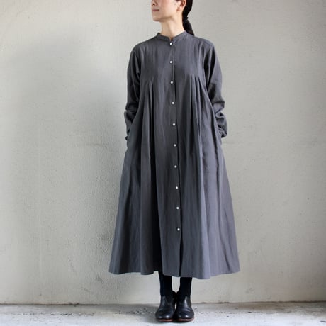 SUSURI ススリ　ログシャツドレス　#charcoal 　【送料無料】