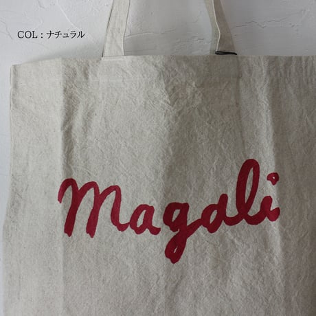 MAGALI マガリ　キャンバスコットンリネン・トートバッグ　#ブラック、ナチュラル、カーキ