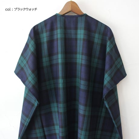 homspun ホームスパン　ウールタータンワンピース　#グリーンｘオフ白、レンガｘグリーン、ブラックウオッチ　【送料無料】