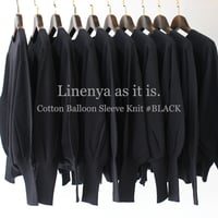 **またまたまた再入荷** Linenya リネンヤ　as it is.  コットンバルーンスリーブニット　#ブラック