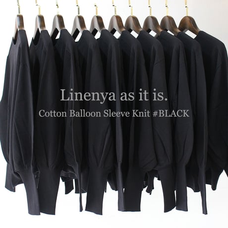**またまたまた再入荷** Linenya リネンヤ　as it is.  コットンバルーンスリーブニット　#ブラック