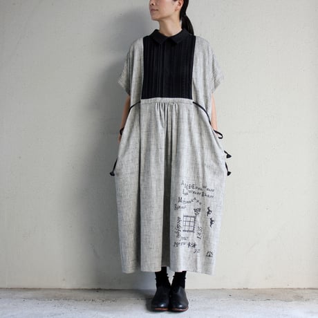 ASEEDONCLOUD アシードンクラウド　Sampler cloth Memories pullover dress #Light Grey  【送料無料】