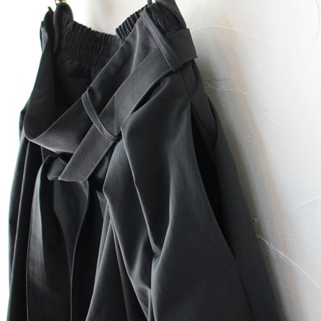 lelill レリル　タックフレアースカート　#チャコール　【送料無料】