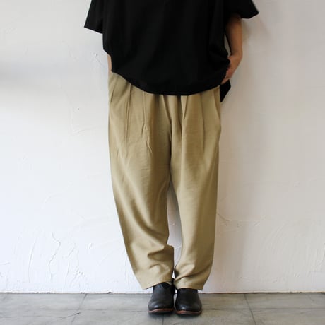 TRAVAIL MANUEL トラバイユマニュアル　ヴィンテージツイル4タックジョッパーズ　#ブラック、ベージュ、ブラウン