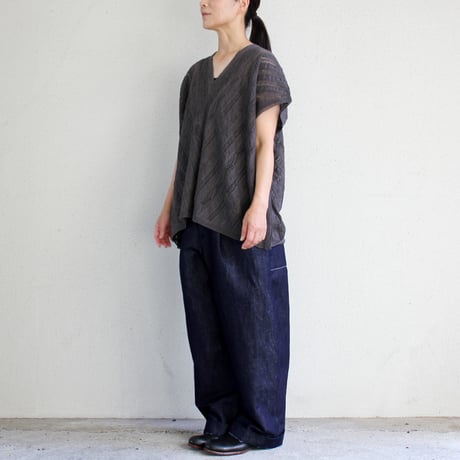 soil ソイル　ALL LACE FRENCH SLEEVE PONCHO #チャコール　【送料無料】