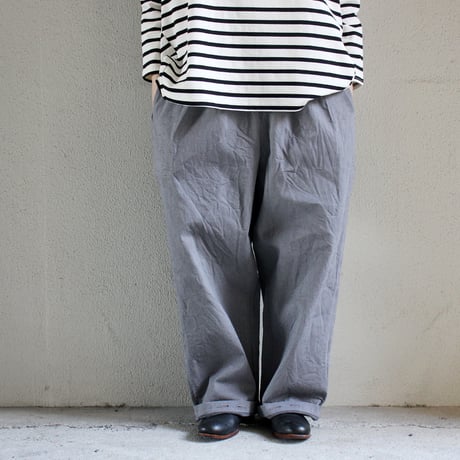 **グレー・ブルー再入荷** homspun ホームスパン　10ozデニムギャザーパンツ　#ホワイト、グレー、ブリーチブルー、ブルー