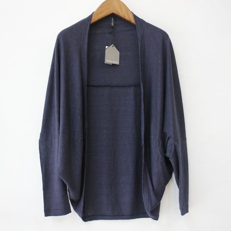 TRAVAIL MANUEL トラバイユマニュアル　リネン天竺ボレロカーディガン　#ブラック、杢グレー、レッド、イエロー、ネイビー　【送料無料】