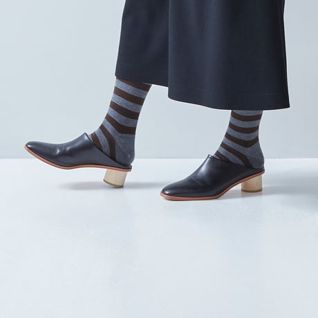 atelier naruse アトリエナルセ　メリノウール ボーダーソックス merino wool border middle socks