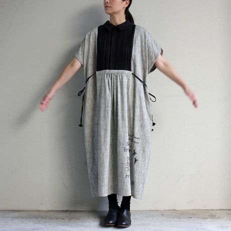 ASEEDONCLOUD アシードンクラウド　Sampler cloth Memories pullover dress #Light Grey  【送料無料】