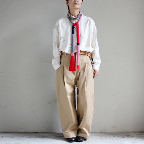 atelier naruse アトリエナルセ　マルチボーダーニットスカーフ multi border knit scarf