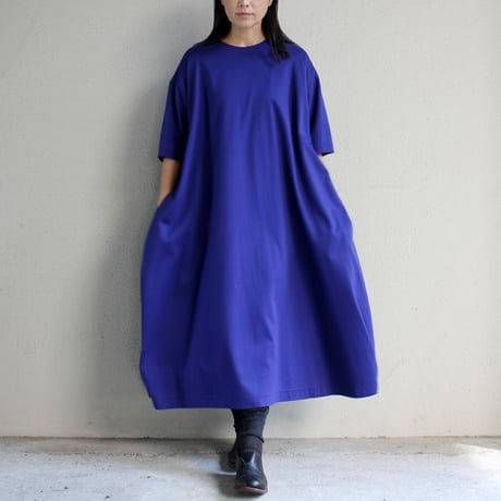 atelier naruse アトリエナルセ　コットンカットソーコクーンワンピース　#ネイビーブルー、ブラック　【送料無料】