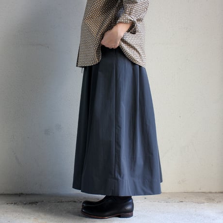 lelill レリル　タックフレアースカート　#チャコール　【送料無料】