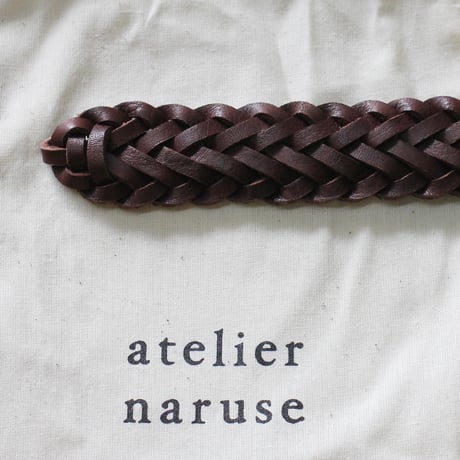 **再入荷** atelier naruse アトリエナルセ　レザーメッシュベルト　leather mesh belt