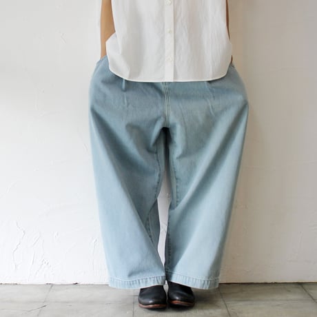 **再入荷** atelier naruse アトリエナルセ　コットンデニムタックパンツ　cotton denim tuck pants　#vintage wash