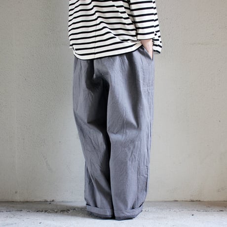 **グレー・ブルー再入荷** homspun ホームスパン　10ozデニムギャザーパンツ　#ホワイト、グレー、ブリーチブルー、ブルー