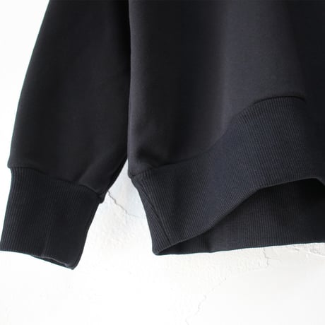 TRAVAIL MANUEL トラバイユマニュアル　プラッシュ裏毛ハイネックプルオーバー　#ブラック、杢グレー、クリーム