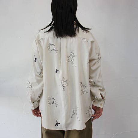 atelier naruse アトリエナルセ　レーヨンコットンビッグシルエットシャツ～バレリーナ～　rayon cotton big silhouette shirt