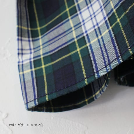 homspun ホームスパン　ウールタータンワンピース　#グリーンｘオフ白、レンガｘグリーン、ブラックウオッチ　【送料無料】
