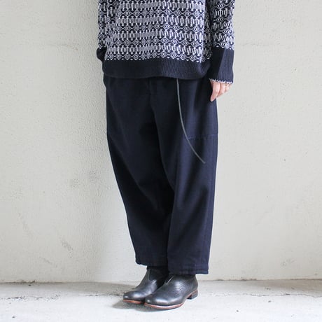 homspun ホームスパン　パウダーフラノ裾リブパンツ　＃ネイビー、サックス　【送料無料】