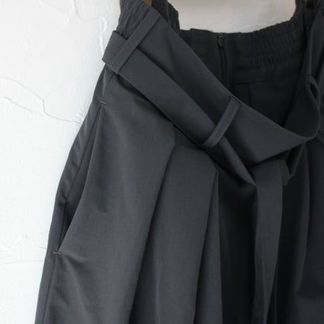 lelill レリル　タックフレアースカート　#チャコール　【送料無料】