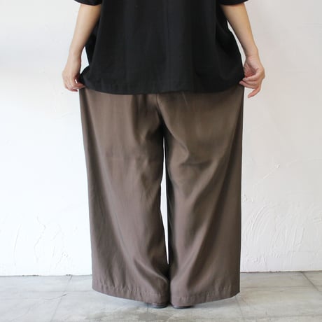 **SALE** TRAVAIL MANUEL トラバイユマニュアル　キュプリル3タックキュロット　#ブラウン