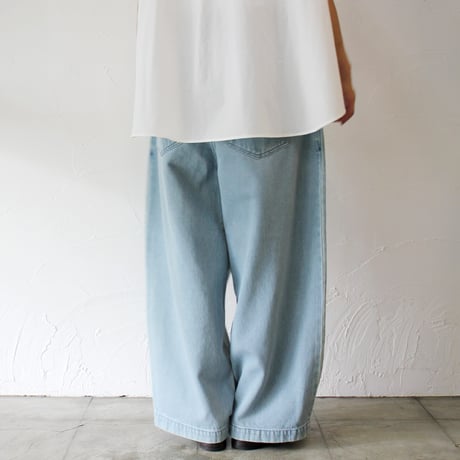 **再入荷** atelier naruse アトリエナルセ　コットンデニムタックパンツ　cotton denim tuck pants　#vintage wash