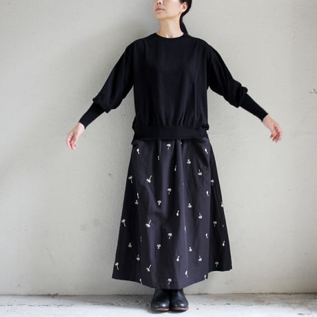 atelier naruse アトリエナルセ　コットンリネンカットインポケットスカート～nohara～cotton linen cut-in pocket skirt　【送料無料】