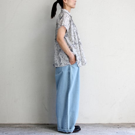 **再入荷** atelier naruse アトリエナルセ　コットンデニムタックパンツ　cotton denim tuck pants　#vintage wash