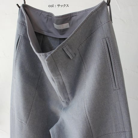 homspun ホームスパン　パウダーフラノ裾リブパンツ　＃ネイビー、サックス　【送料無料】