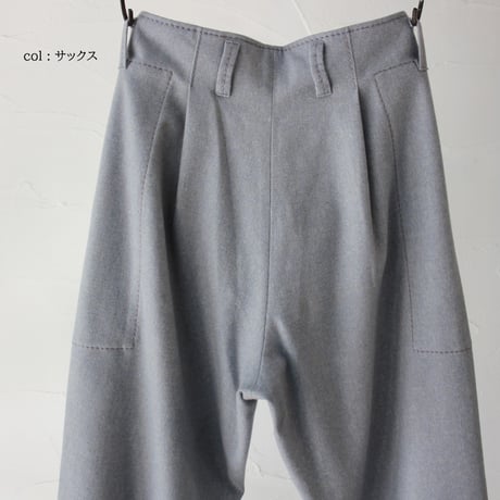 homspun ホームスパン　パウダーフラノ裾リブパンツ　＃ネイビー、サックス　【送料無料】