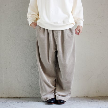 TRAVAIL MANUEL トラバイユマニュアル　サッカーコールデイリーパンツ　#ブラック、ベージュ、オフ白　【送料無料】
