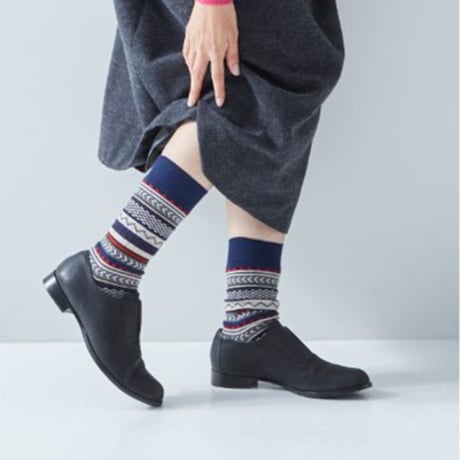 atelier naruse アトリエナルセ　ジャガード ノルディックミドルソックス　jacquard nordic middle socks　【送料無料】