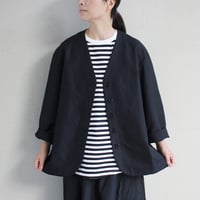 homspun ホームスパン　W/Lノーカラージャケット #ブラック　【送料無料】
