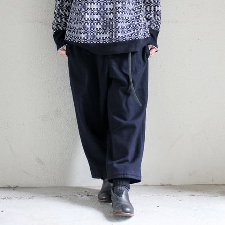 homspun ホームスパン　パウダーフラノ裾リブパンツ　＃ネイビー、サックス　【送料無料】