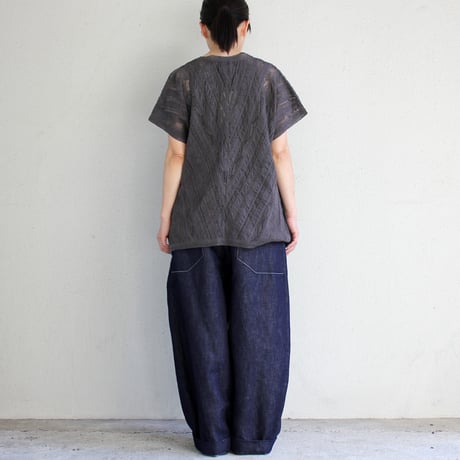 soil ソイル　ALL LACE FRENCH SLEEVE PONCHO #チャコール　【送料無料】