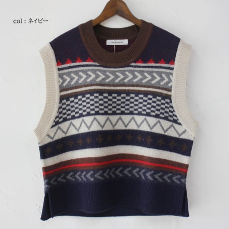 atelier naruse アトリエナルセ　ジャガードノルディック ニットベスト　jacquard nordic knit vest　【送料無料】