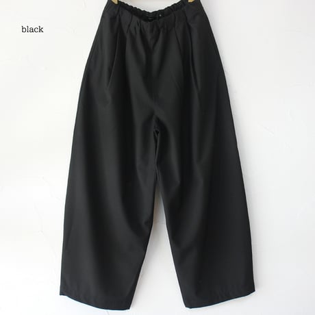 TRAVAIL MANUEL トラバイユマニュアル　ウォームツイルコクーンパンツ　#ブラック、杢グレー、オートミール　【送料無料】