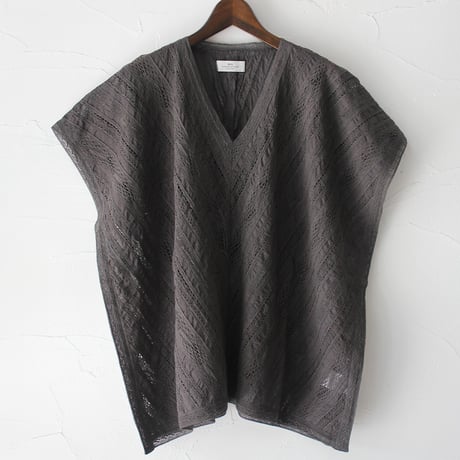soil ソイル　ALL LACE FRENCH SLEEVE PONCHO #チャコール　【送料無料】