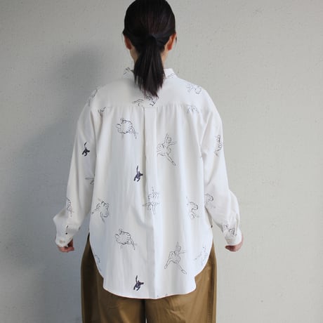 atelier naruse アトリエナルセ　レーヨンコットンビッグシルエットシャツ～バレリーナ～　rayon cotton big silhouette shirt