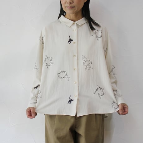 atelier naruse アトリエナルセ　レーヨンコットンビッグシルエットシャツ～バレリーナ～　rayon cotton big silhouette shirt