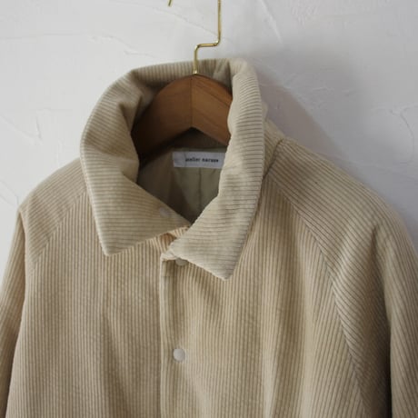 atelier naruse アトリエナルセ　コーデュロイ中綿バルマカーンジャケット　corduroy padded balmacaan Jacket　【送料無料】